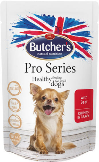 Butcher's Dog Pro Series, hovězí kapsa, 100 g, kompletní krmivo pro psy.