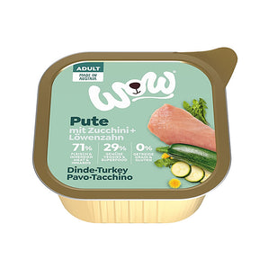 WOW Krocan s cuketou Adult paštika 150g - paštika pro dospělé psy s krocanem a cuketou, podporuje citlivé trávení.