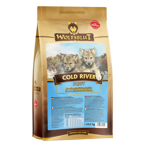 Granule Wolfsblut Dog Puppy Cold River s rybím masem pro štěňata, 12,5 kg.