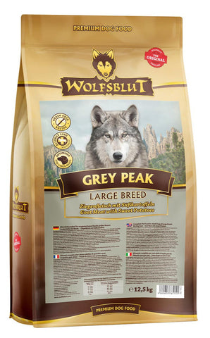 Granule Wolfsblut Dog Large Breed Grey Peak s kozím masem pro velká plemena, 12,5 kg.