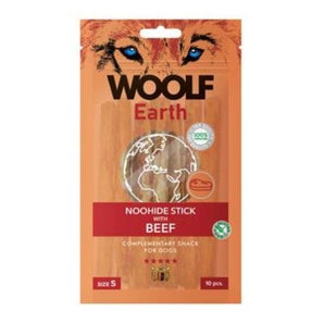 WOOLF pochoutka Earth NOOHIDE S Beef 90g - S tyčinky s hovězím masem, ideální pro zdravé zuby a trávicí systém.