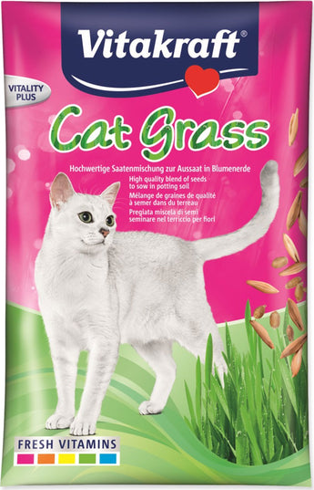 Vitakraft Cat Grass, tráva, 50 g, podpora trávení pro kočky.