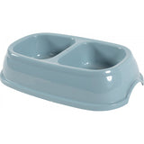 Miska plast, dvojmiska, kočka, protiskluz, 2x200 ml, zelená, praktická miska pro kočky.